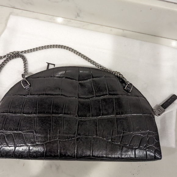 Eric Javits Croc Embossed Clutch/Shoulder Bag - Picture 7 of 8